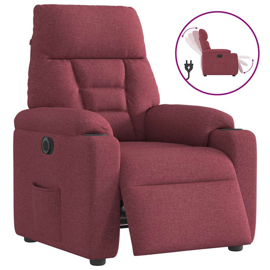 Fauteuil verstelbaar elektrisch stof wijnrood is nu te koop bij PeponiXL, paradijselijk wonen!