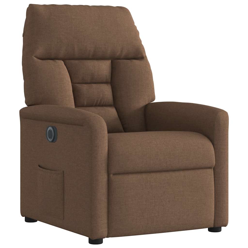 Fauteuil verstelbaar elektrisch stof bruin is nu te koop bij PeponiXL, paradijselijk wonen!