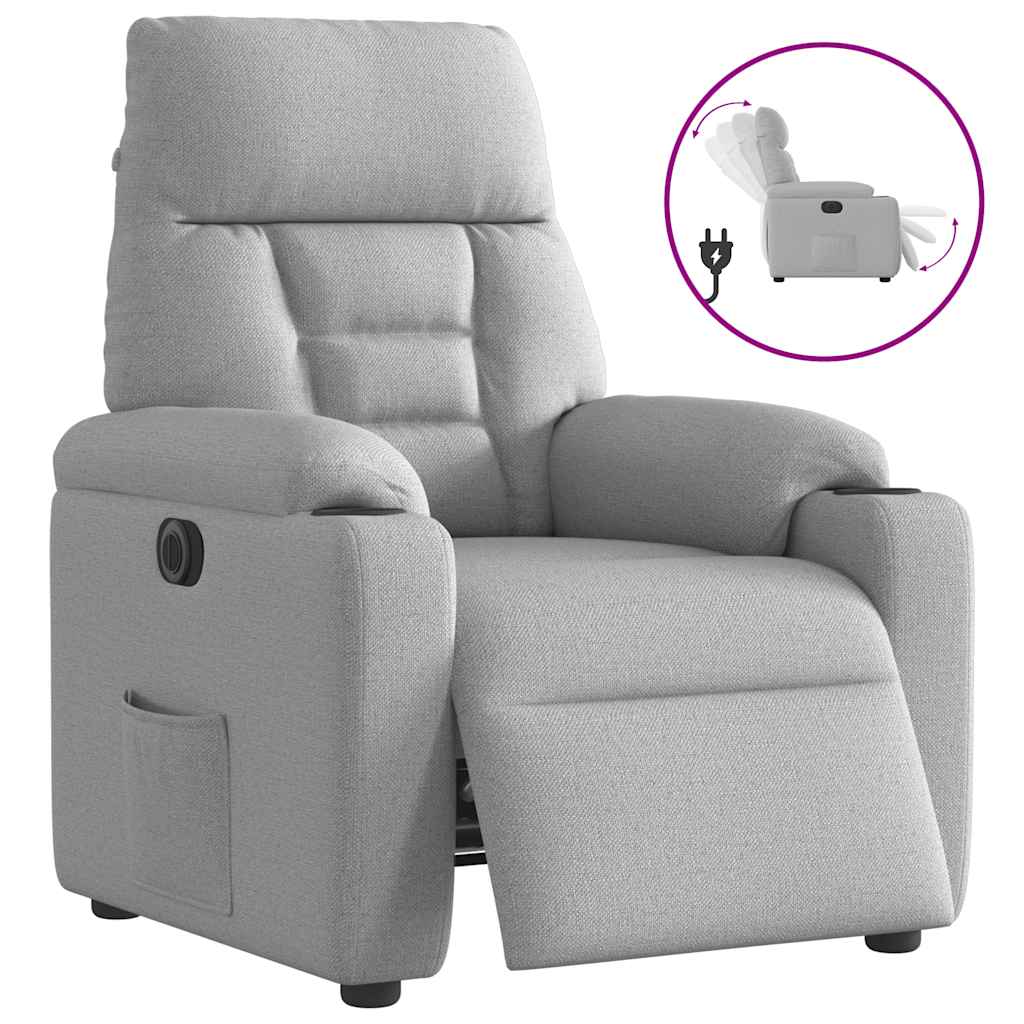 Fauteuil elektrisch verstelbaar stof wolk grijs is nu te koop bij PeponiXL, paradijselijk wonen!