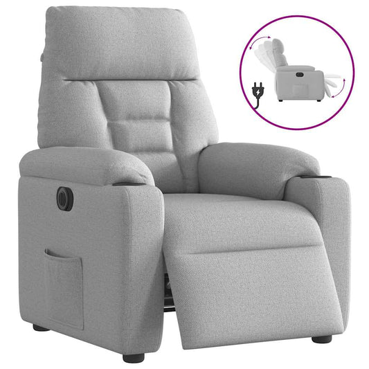 Fauteuil elektrisch verstelbaar stof wolk grijs is nu te koop bij PeponiXL, paradijselijk wonen!