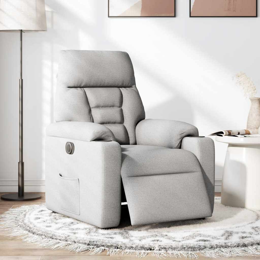 Fauteuil elektrisch verstelbaar stof wolk grijs is nu te koop bij PeponiXL, paradijselijk wonen!