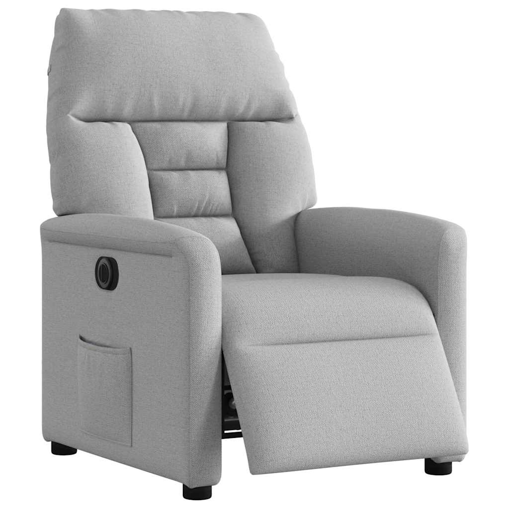 Fauteuil elektrisch verstelbaar stof wolk grijs is nu te koop bij PeponiXL, paradijselijk wonen!