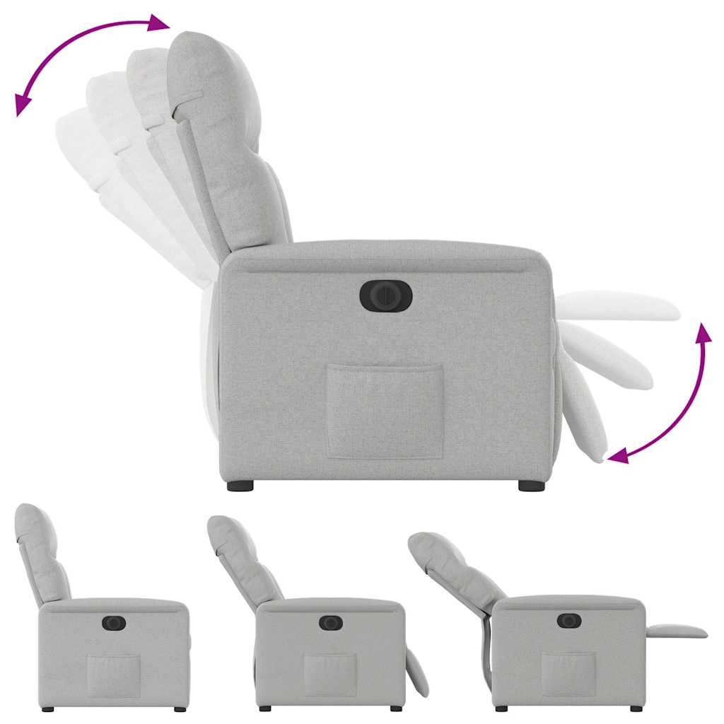 Fauteuil elektrisch verstelbaar stof wolk grijs is nu te koop bij PeponiXL, paradijselijk wonen!