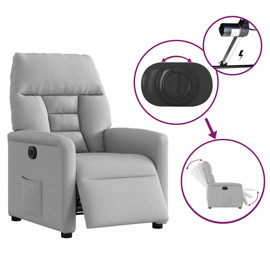 Fauteuil elektrisch verstelbaar stof wolk grijs is nu te koop bij PeponiXL, paradijselijk wonen!