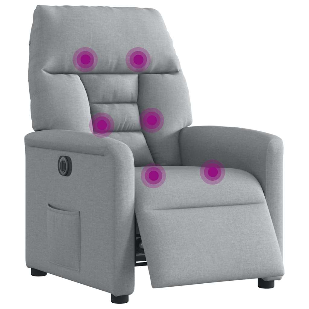 Massagestoel elektrisch verstelbaar stof lichtgrijs is nu te koop bij PeponiXL, paradijselijk wonen!