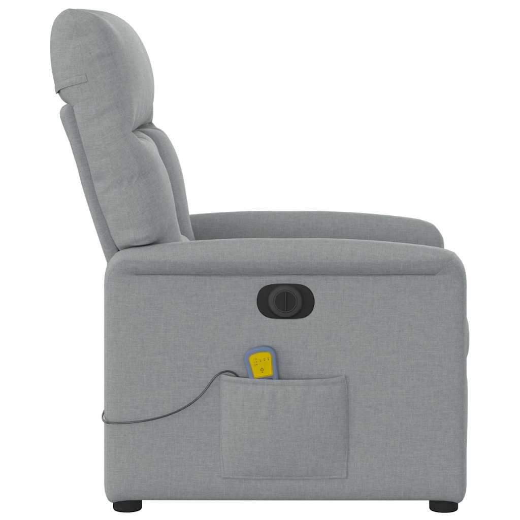 Massagestoel elektrisch verstelbaar stof lichtgrijs is nu te koop bij PeponiXL, paradijselijk wonen!