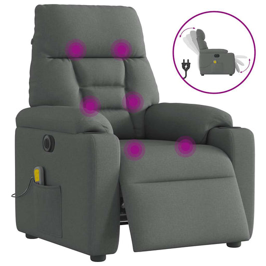 Massagestoel elektrisch verstelbaar stof donkergrijs is nu te koop bij PeponiXL, paradijselijk wonen!