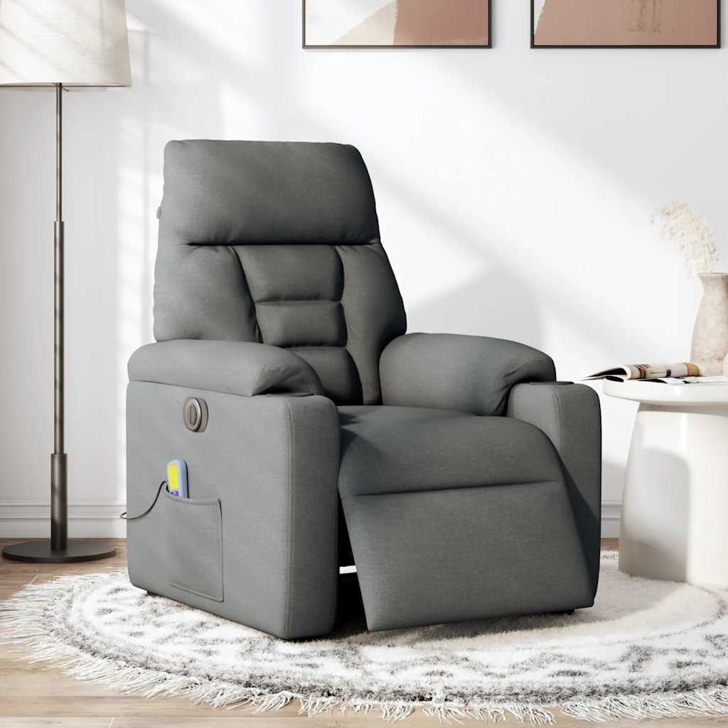 Massagestoel elektrisch verstelbaar stof donkergrijs is nu te koop bij PeponiXL, paradijselijk wonen!