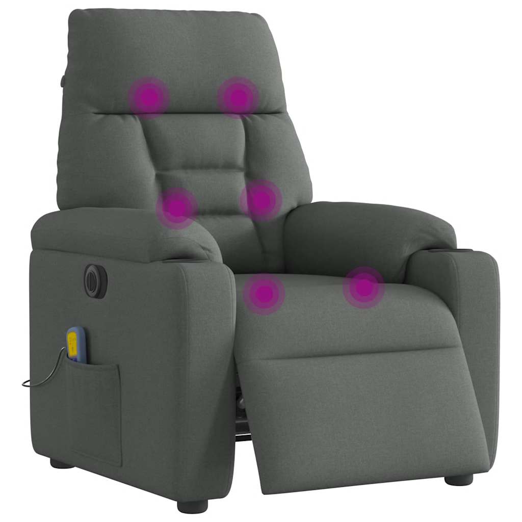 Massagestoel elektrisch verstelbaar stof donkergrijs is nu te koop bij PeponiXL, paradijselijk wonen!