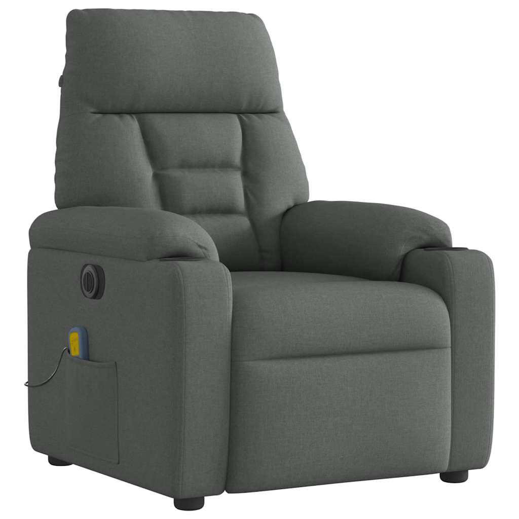 Massagestoel elektrisch verstelbaar stof donkergrijs is nu te koop bij PeponiXL, paradijselijk wonen!