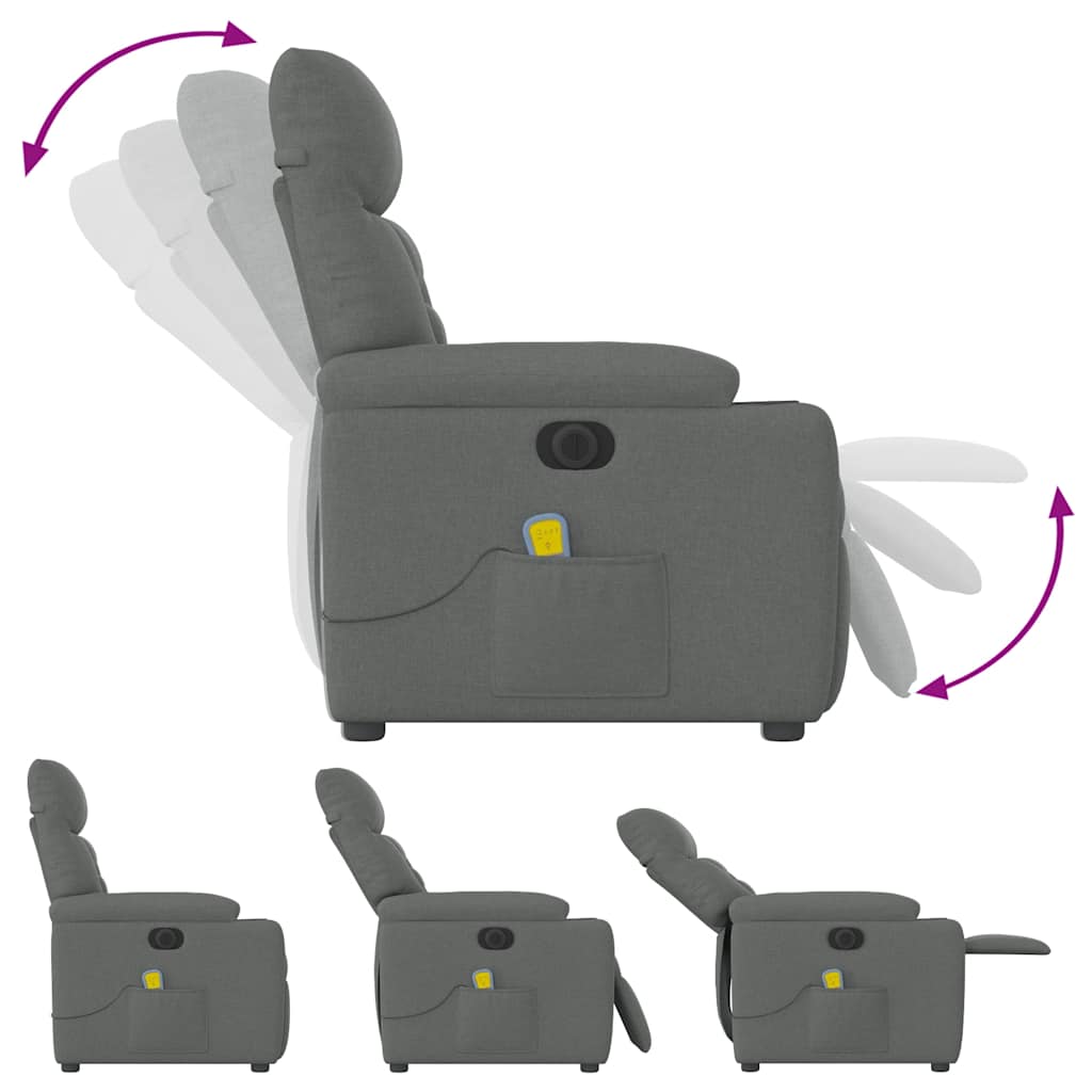 Massagestoel elektrisch verstelbaar stof donkergrijs is nu te koop bij PeponiXL, paradijselijk wonen!