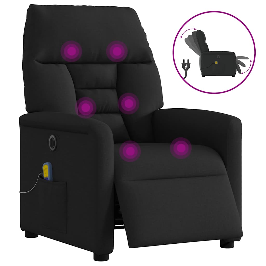 Massagestoel elektrisch verstelbaar stof zwart is nu te koop bij PeponiXL, paradijselijk wonen!