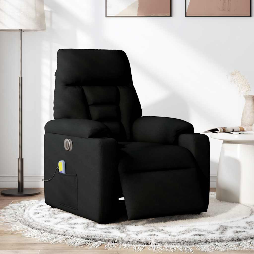 Massagestoel elektrisch verstelbaar stof zwart is nu te koop bij PeponiXL, paradijselijk wonen!