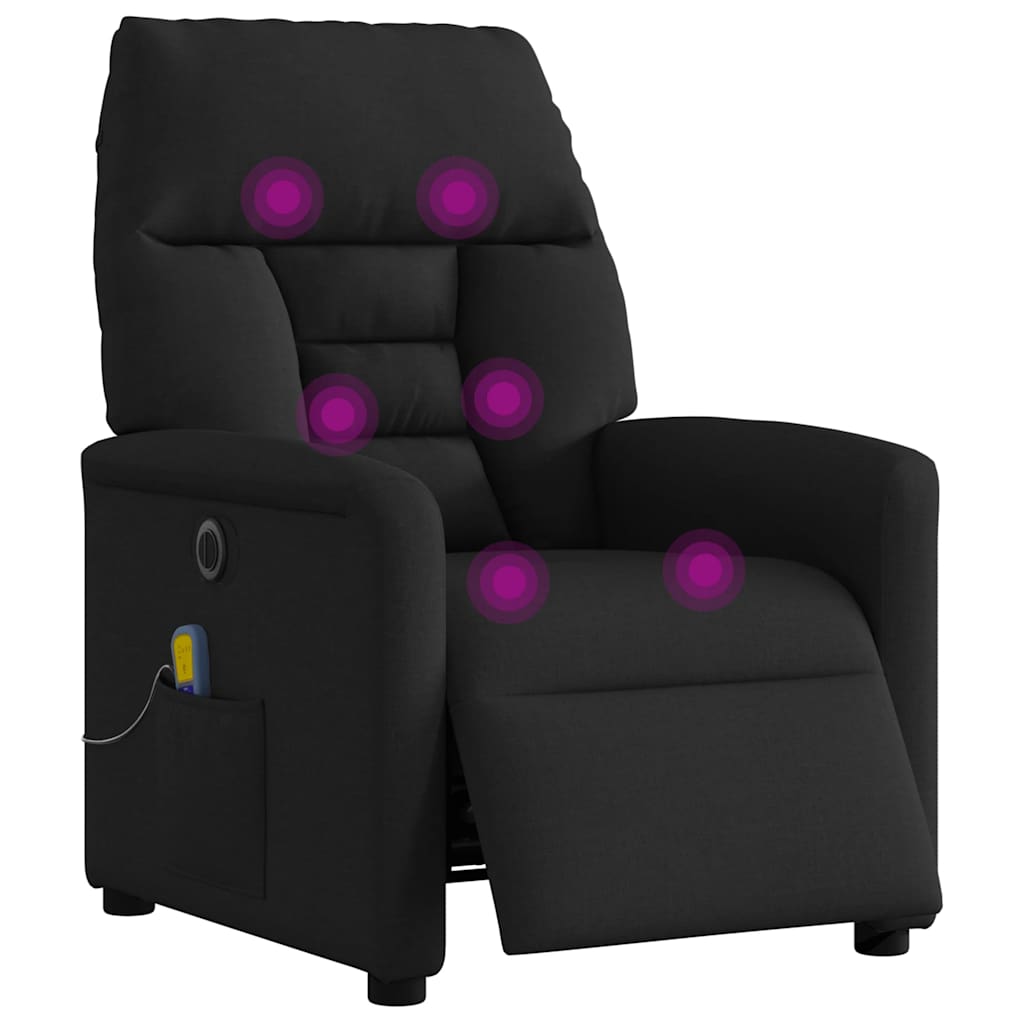 Massagestoel elektrisch verstelbaar stof zwart is nu te koop bij PeponiXL, paradijselijk wonen!