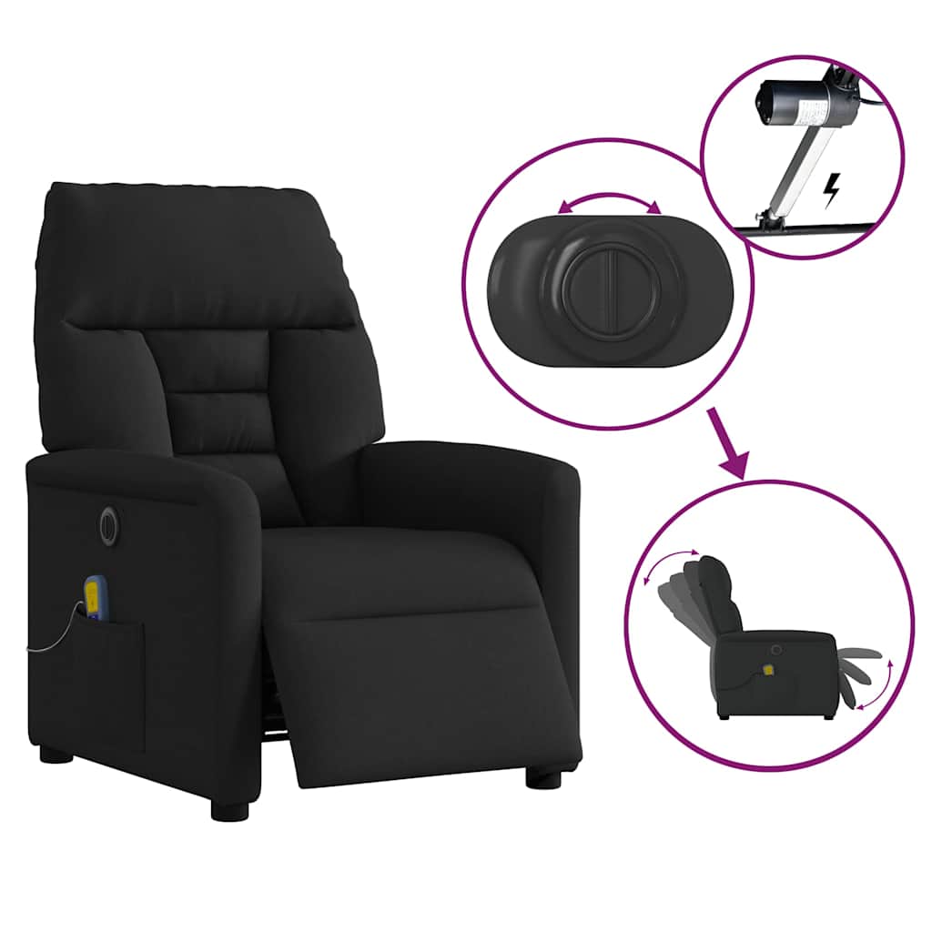 Massagestoel elektrisch verstelbaar stof zwart is nu te koop bij PeponiXL, paradijselijk wonen!