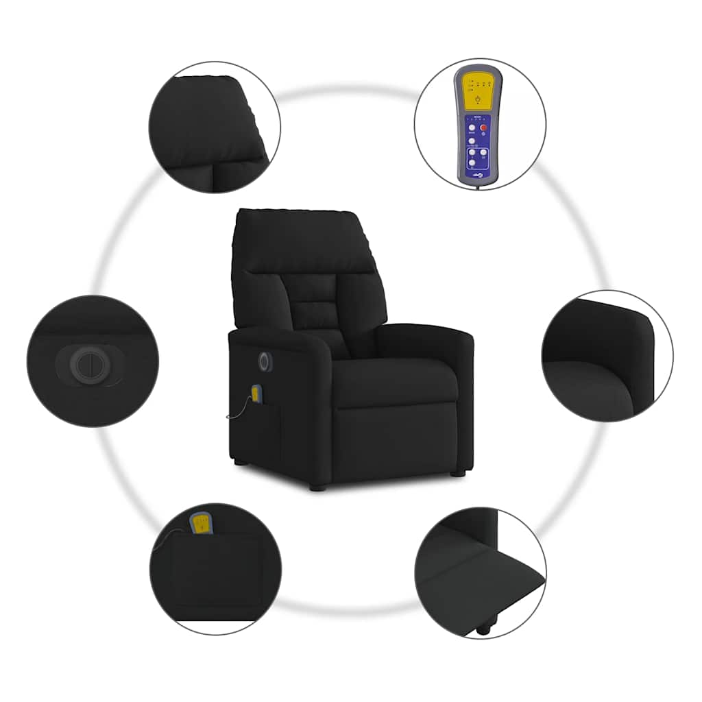 Massagestoel elektrisch verstelbaar stof zwart is nu te koop bij PeponiXL, paradijselijk wonen!