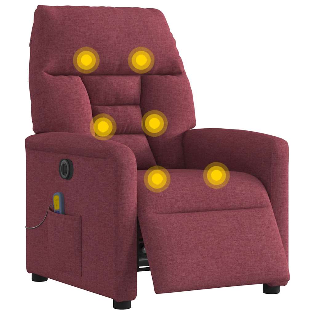 Massagestoel elektrisch verstelbaar stof wijnrood is nu te koop bij PeponiXL, paradijselijk wonen!