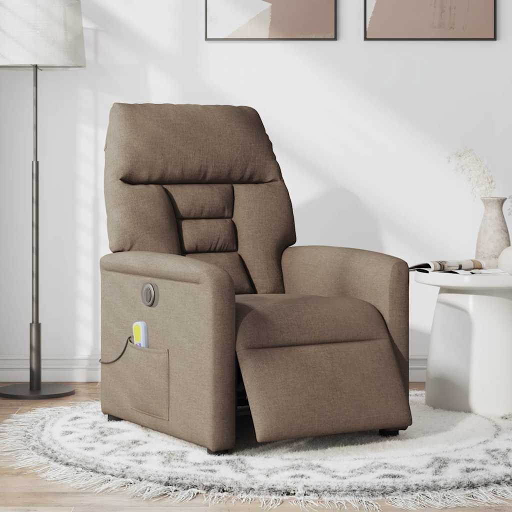 Massagestoel elektrisch verstelbaar stof bruin is nu te koop bij PeponiXL, paradijselijk wonen!