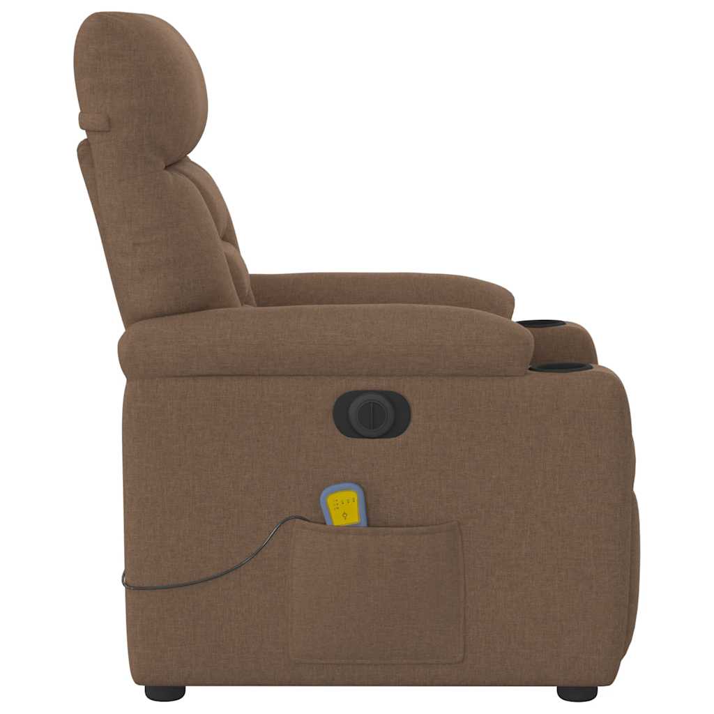 Massagestoel elektrisch verstelbaar stof bruin is nu te koop bij PeponiXL, paradijselijk wonen!