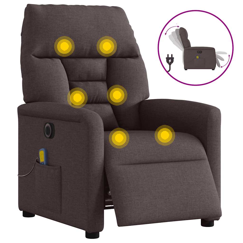 Massagestoel elektrisch verstelbaar stof donkerbruin is nu te koop bij PeponiXL, paradijselijk wonen!