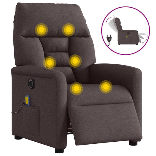 Massagestoel elektrisch verstelbaar stof donkerbruin is nu te koop bij PeponiXL, paradijselijk wonen!