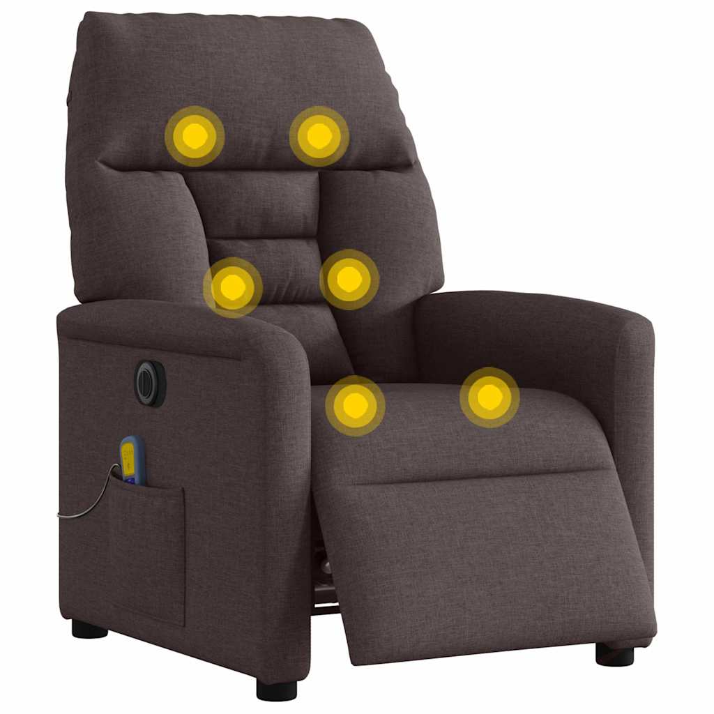Massagestoel elektrisch verstelbaar stof donkerbruin is nu te koop bij PeponiXL, paradijselijk wonen!