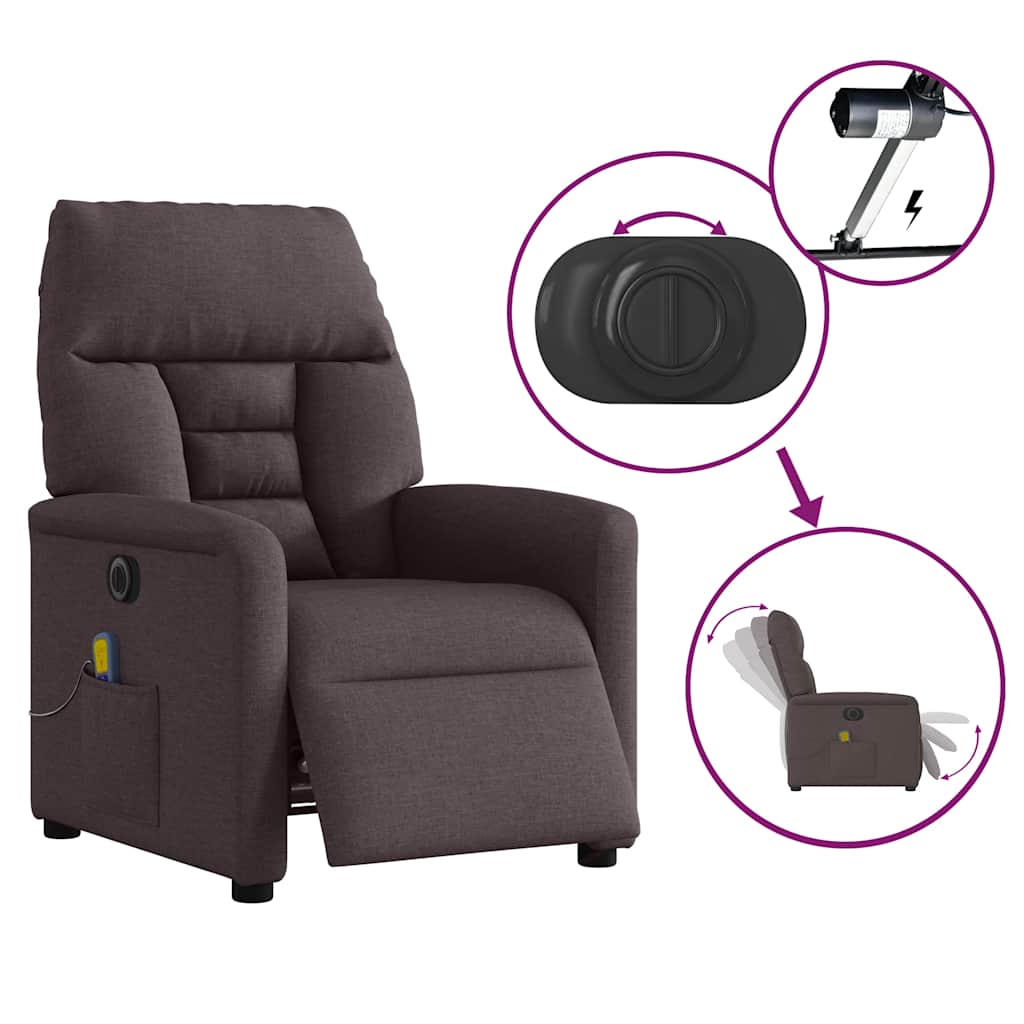 Massagestoel elektrisch verstelbaar stof donkerbruin is nu te koop bij PeponiXL, paradijselijk wonen!