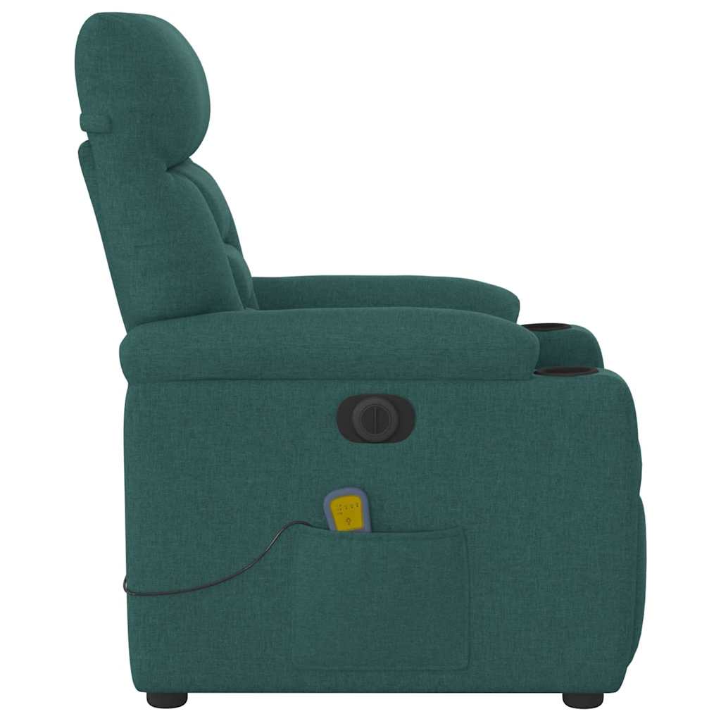 Massagestoel elektrisch verstelbaar stof donkergroen is nu te koop bij PeponiXL, paradijselijk wonen!