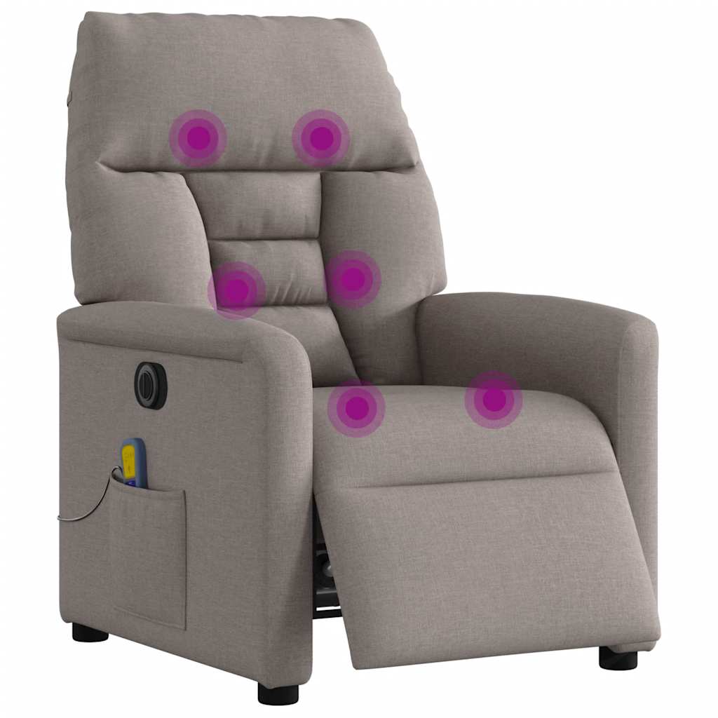 Massagestoel elektrisch verstelbaar stof taupe is nu te koop bij PeponiXL, paradijselijk wonen!