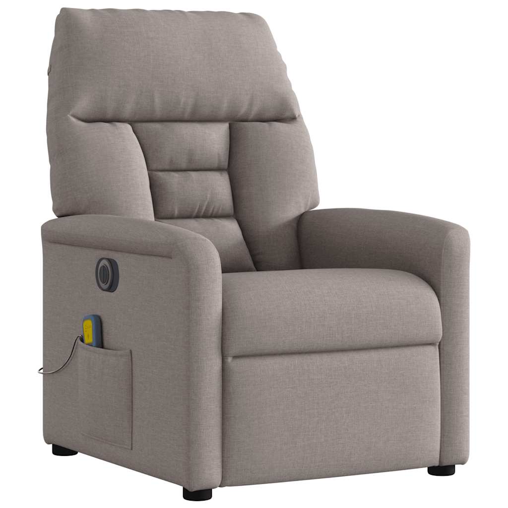 Massagestoel elektrisch verstelbaar stof taupe is nu te koop bij PeponiXL, paradijselijk wonen!