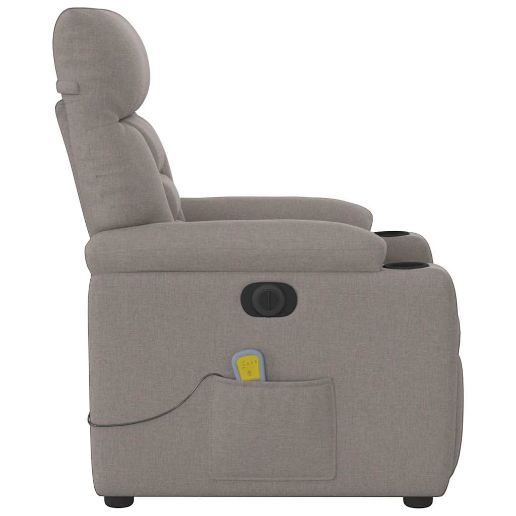 Massagestoel elektrisch verstelbaar stof taupe is nu te koop bij PeponiXL, paradijselijk wonen!