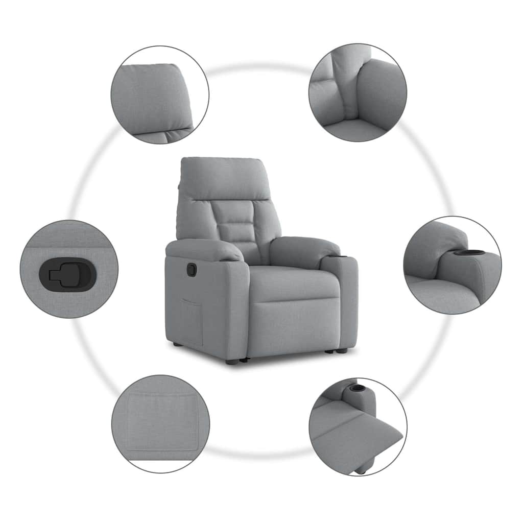 Sta-op-stoel verstelbaar stof lichtgrijs is nu te koop bij PeponiXL, paradijselijk wonen!