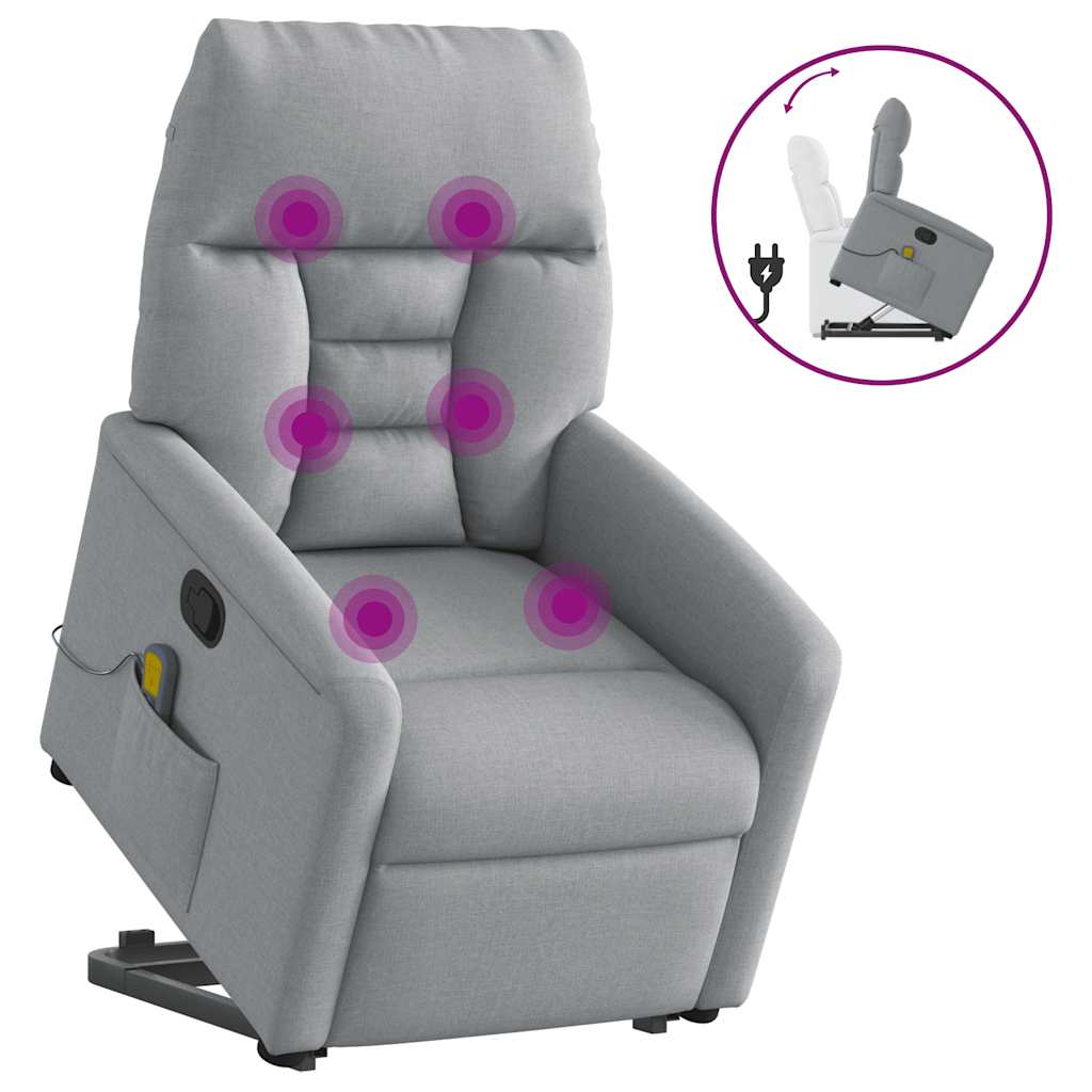 Sta-op-massagestoel verstelbaar stof lichtgrijs is nu te koop bij PeponiXL, paradijselijk wonen!