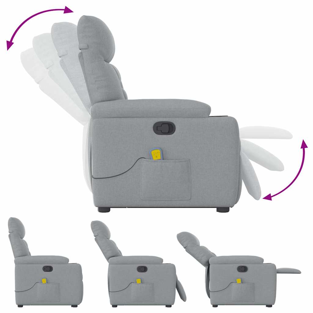 Sta-op-massagestoel verstelbaar stof lichtgrijs is nu te koop bij PeponiXL, paradijselijk wonen!
