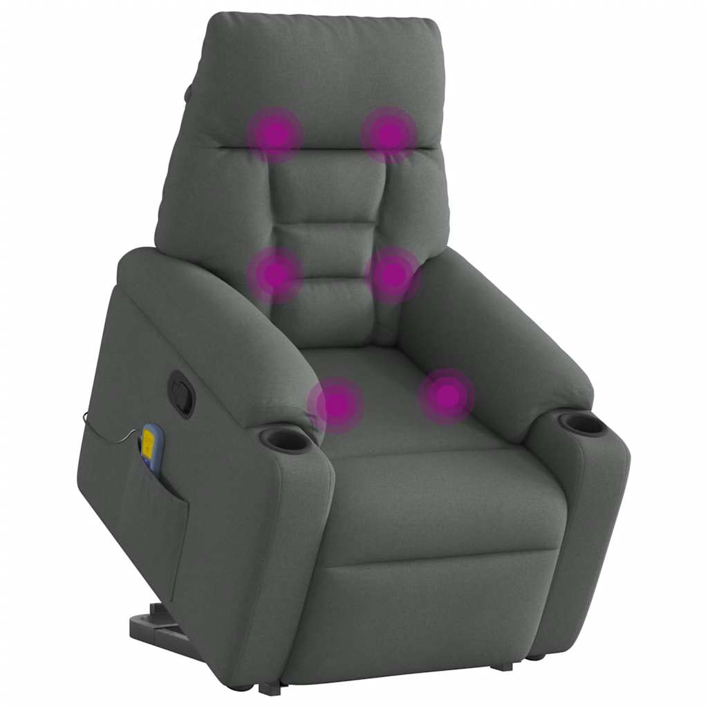 Sta-op-massagestoel verstelbaar stof donkergrijs is nu te koop bij PeponiXL, paradijselijk wonen!