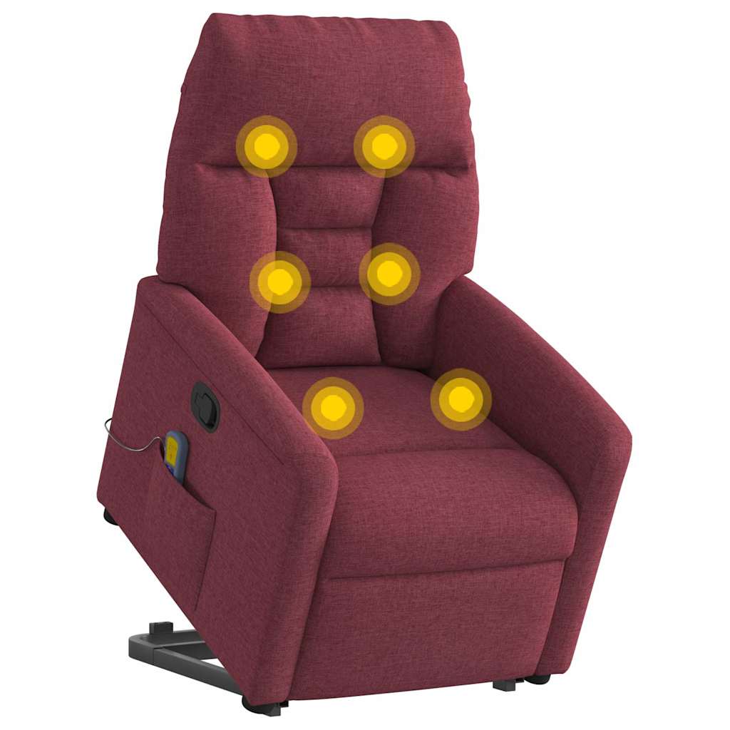 Sta-op-massagestoel verstelbaar stof wijnrood is nu te koop bij PeponiXL, paradijselijk wonen!