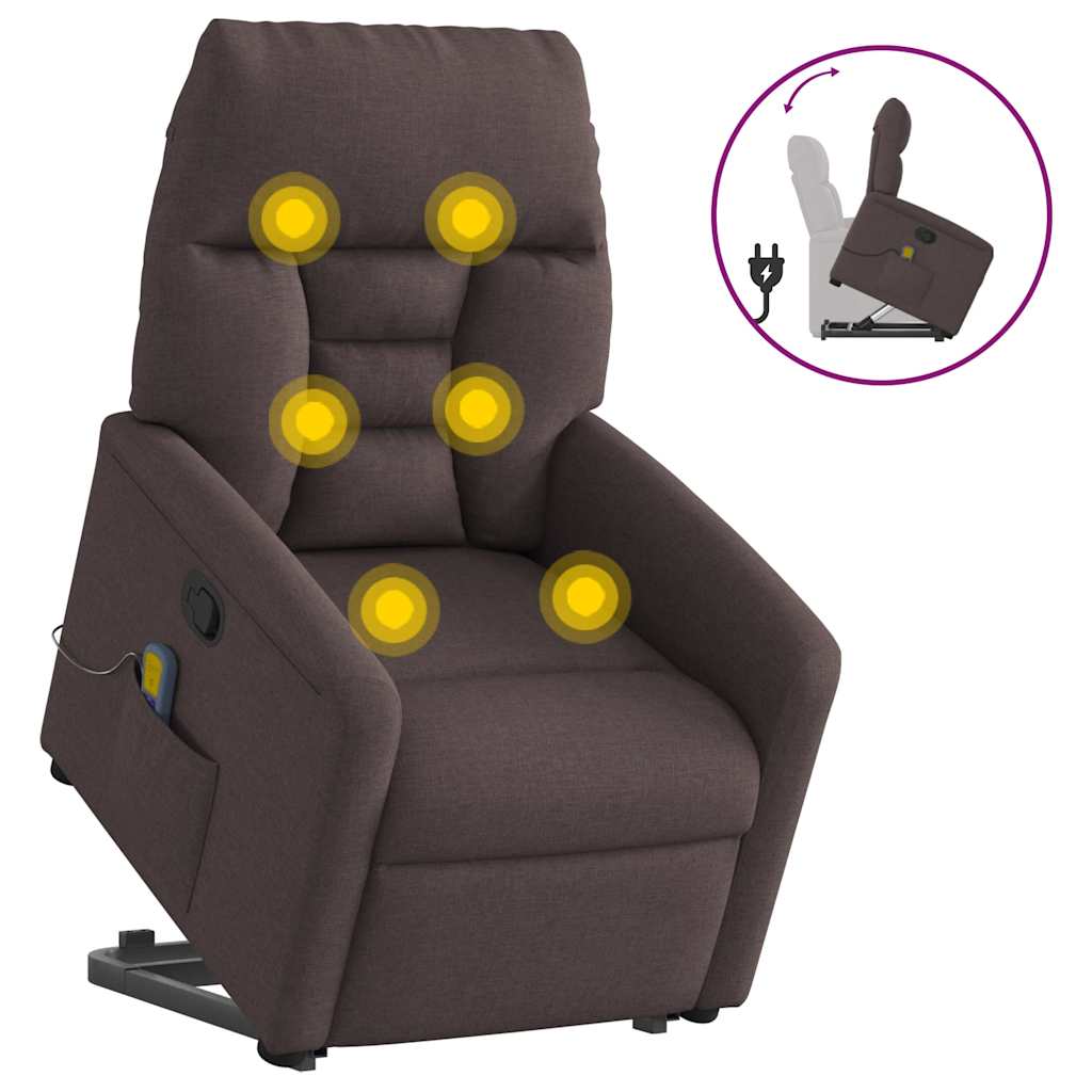 Sta-op-massagestoel verstelbaar stof donkerbruin is nu te koop bij PeponiXL, paradijselijk wonen!