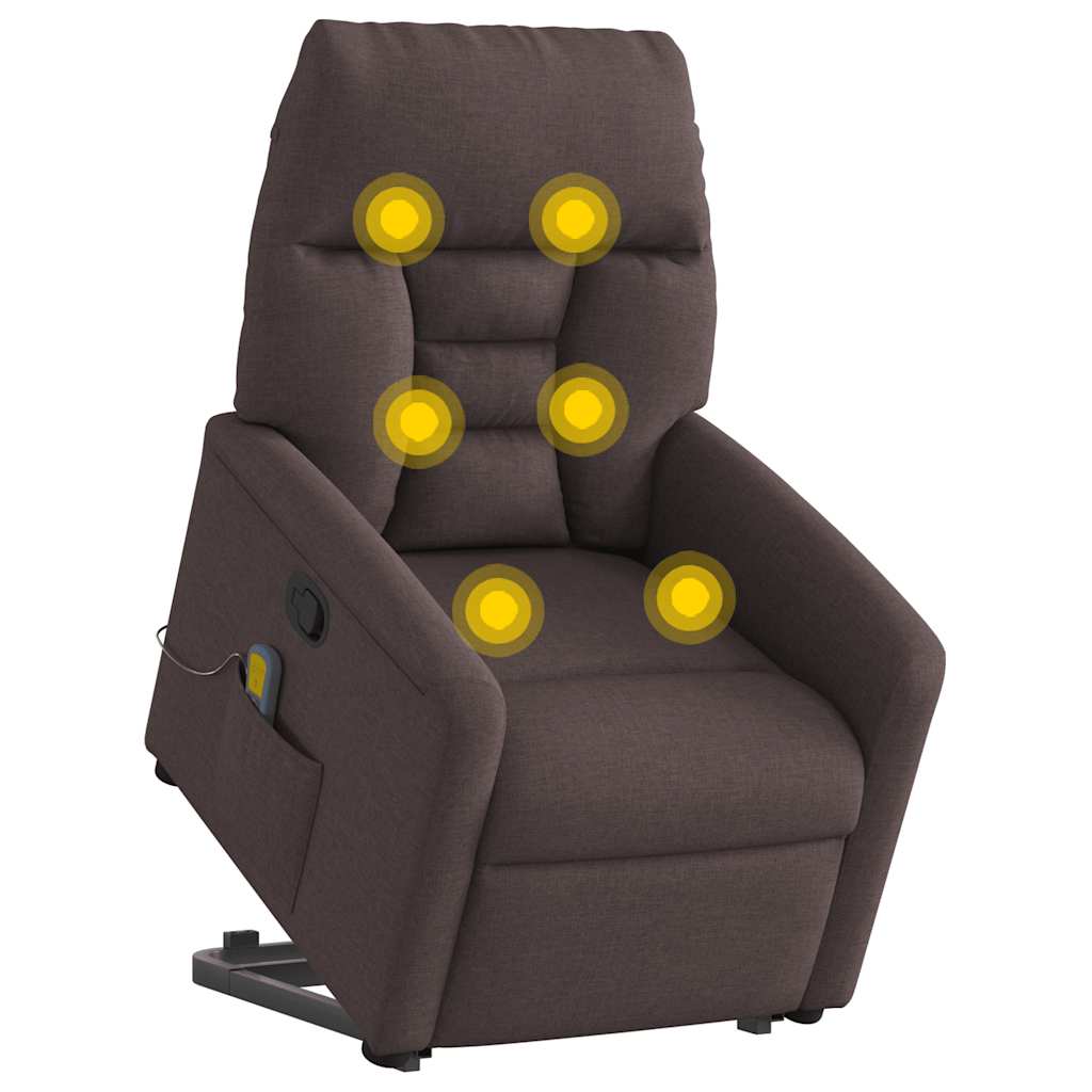 Sta-op-massagestoel verstelbaar stof donkerbruin is nu te koop bij PeponiXL, paradijselijk wonen!