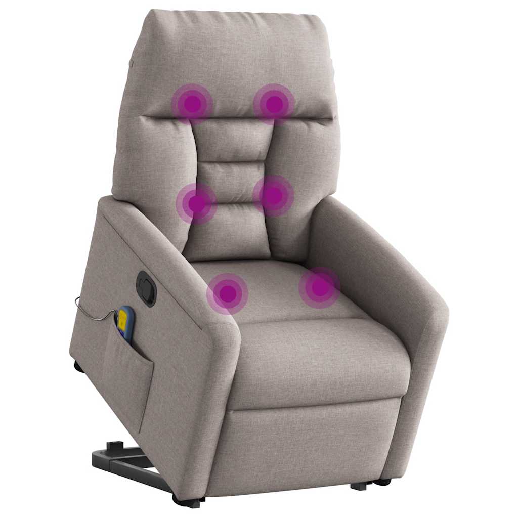 Sta-op-massagestoel verstelbaar stof taupe is nu te koop bij PeponiXL, paradijselijk wonen!