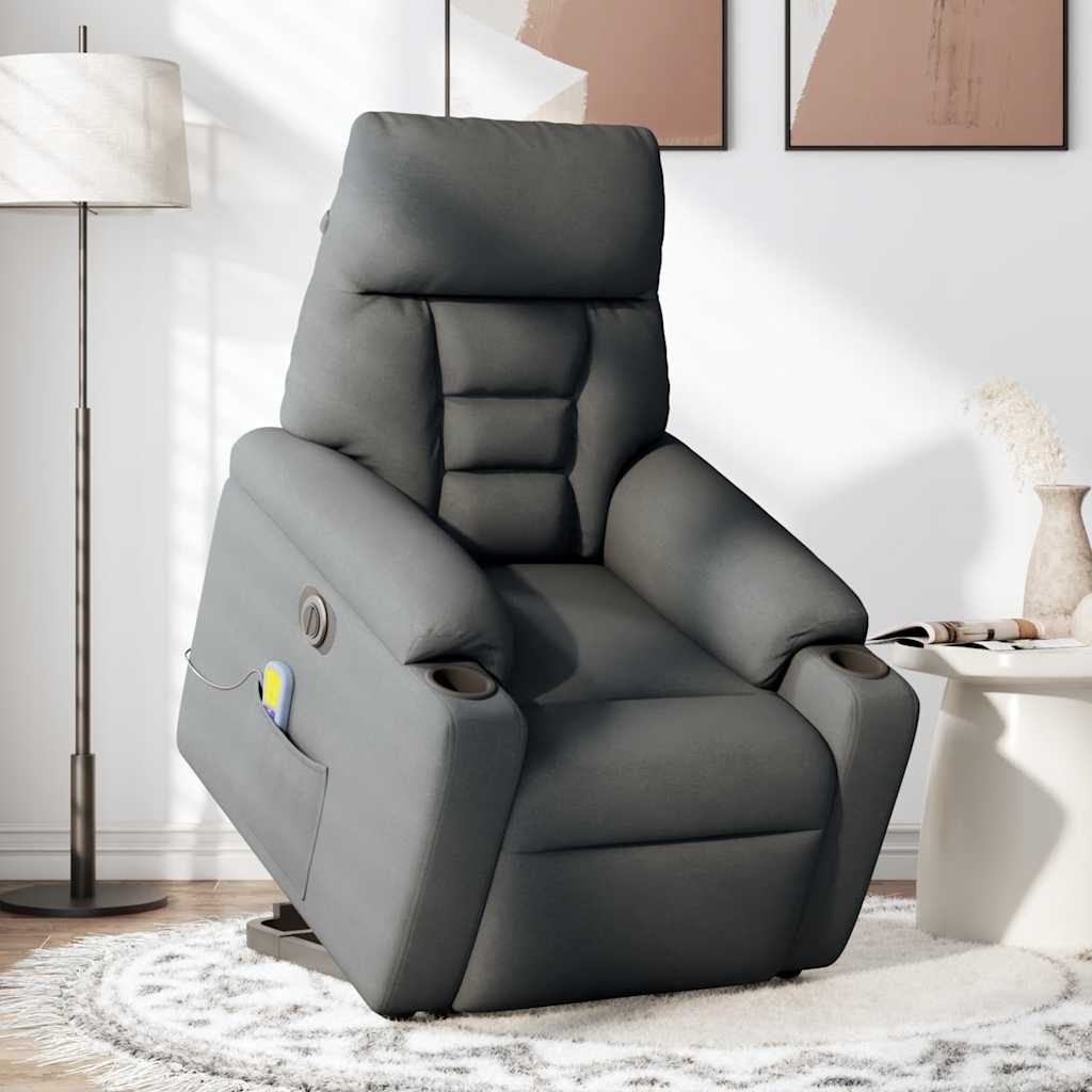Sta-op-massagestoel elektrisch verstelbaar stof donkergrijs is nu te koop bij PeponiXL, paradijselijk wonen!