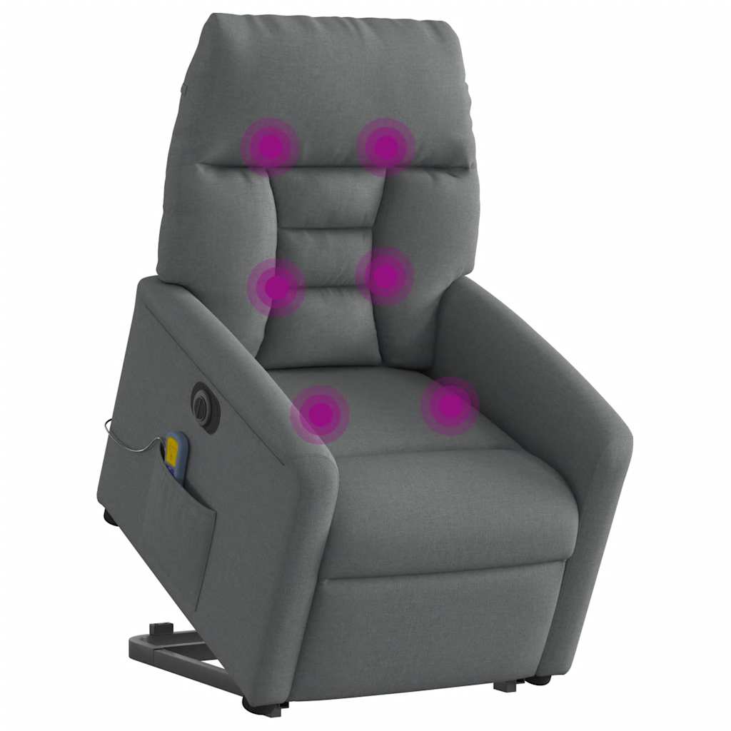 Sta-op-massagestoel elektrisch verstelbaar stof donkergrijs is nu te koop bij PeponiXL, paradijselijk wonen!