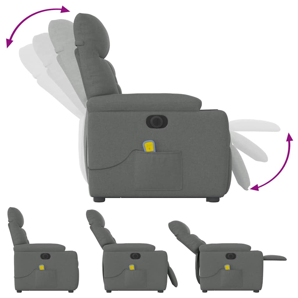 Sta-op-massagestoel elektrisch verstelbaar stof donkergrijs is nu te koop bij PeponiXL, paradijselijk wonen!