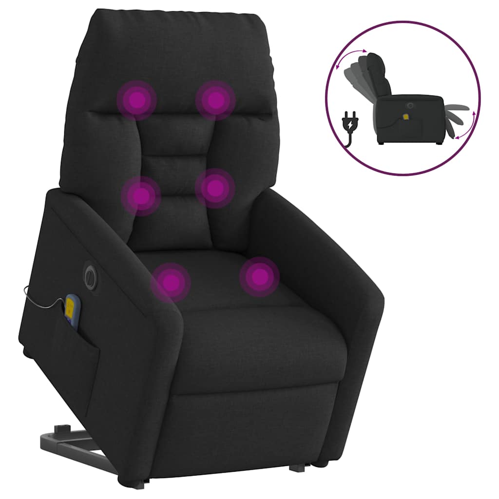 Sta-op-massagestoel elektrisch verstelbaar stof zwart is nu te koop bij PeponiXL, paradijselijk wonen!