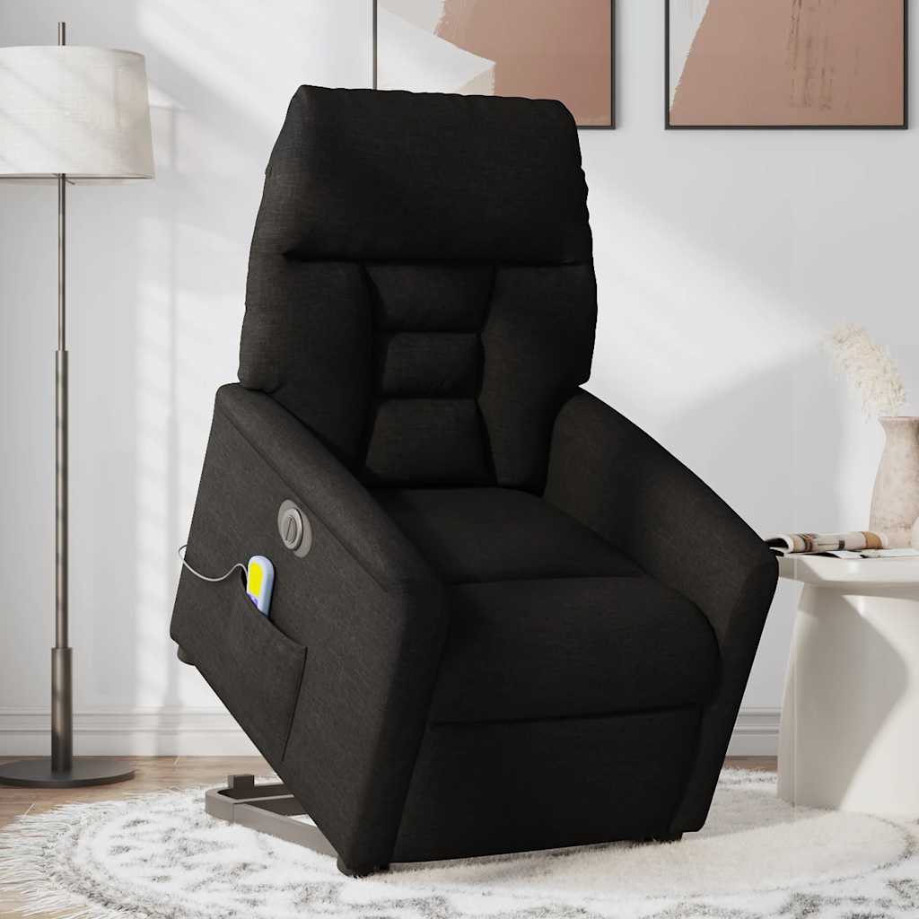 Sta-op-massagestoel elektrisch verstelbaar stof zwart is nu te koop bij PeponiXL, paradijselijk wonen!