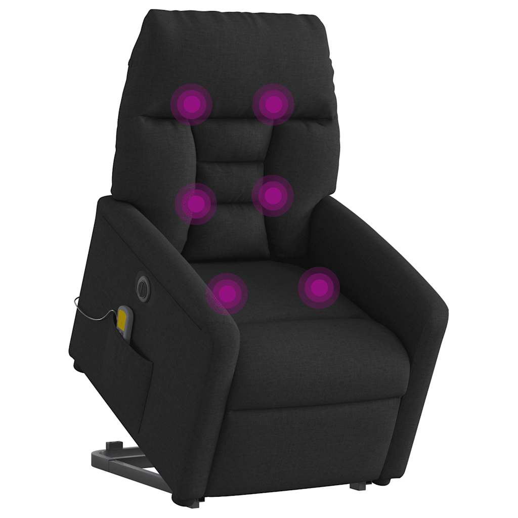 Sta-op-massagestoel elektrisch verstelbaar stof zwart is nu te koop bij PeponiXL, paradijselijk wonen!