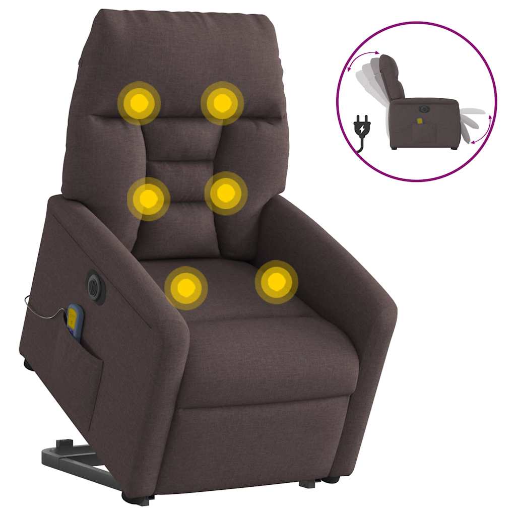 Sta-op-massagestoel elektrisch verstelbaar stof donkerbruin is nu te koop bij PeponiXL, paradijselijk wonen!