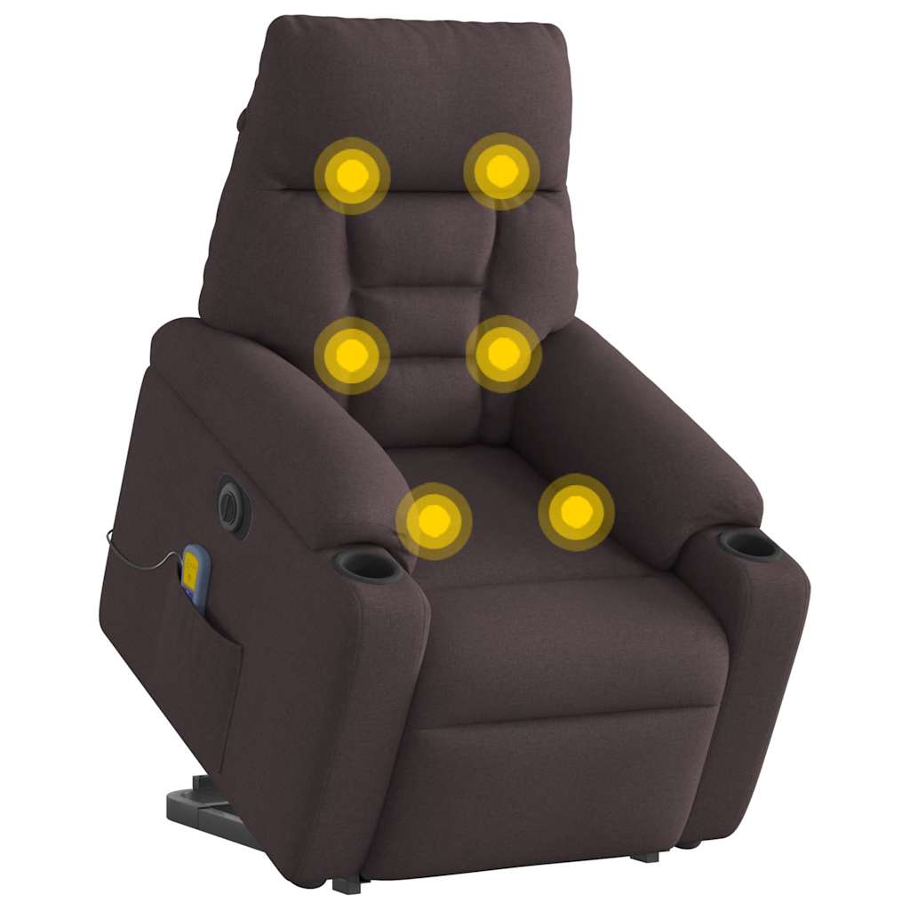 Sta-op-massagestoel elektrisch verstelbaar stof donkerbruin is nu te koop bij PeponiXL, paradijselijk wonen!