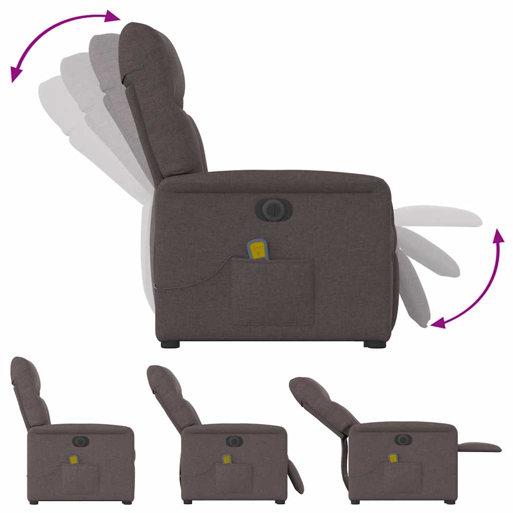 Sta-op-massagestoel elektrisch verstelbaar stof donkerbruin is nu te koop bij PeponiXL, paradijselijk wonen!