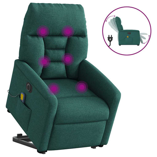 Sta-op-massagestoel elektrisch verstelbaar stof donkergroen is nu te koop bij PeponiXL, paradijselijk wonen!