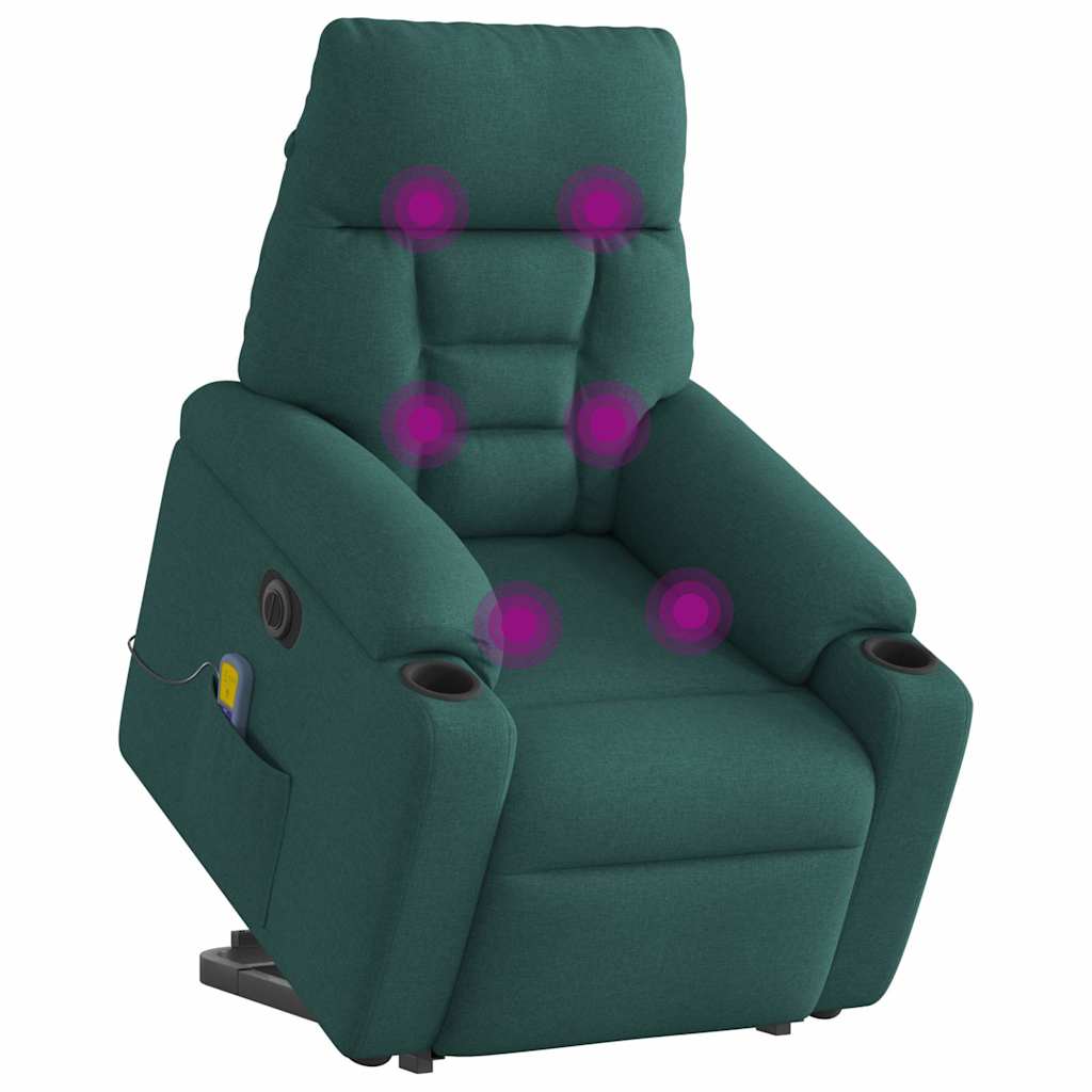 Sta-op-massagestoel elektrisch verstelbaar stof donkergroen is nu te koop bij PeponiXL, paradijselijk wonen!